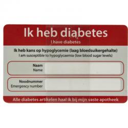 Diabetes noodkaart